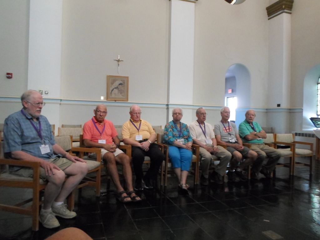 Mass;L-R:Paul Dinan,Bob Elias,Joe Palm,Betty DeMilde,Frank DeMilde,Dennis Kelsch,Jack Costigan